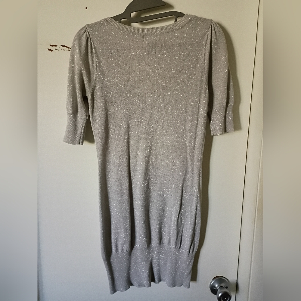 Wet Seal Shimmering Silver Knit Top Size M - Picture 2 of 3